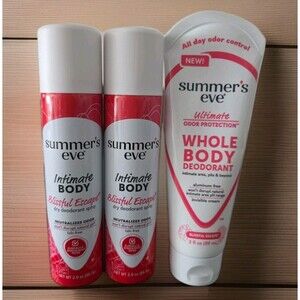 3 Summer's‎ Eve Blissful Escape Feminine Body Spray Bundle 2oz & 3oz Lot